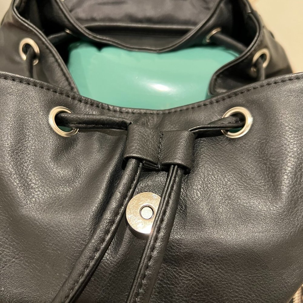 Rare UNIF x Candy Seeker O-Ring Backpack Black Vegan Leather - Picture 7 of 14